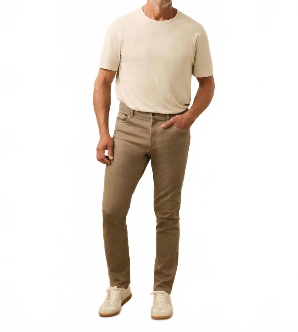NEW FAHERTY stretch terry 5-pocket pant - 32" in dark rye